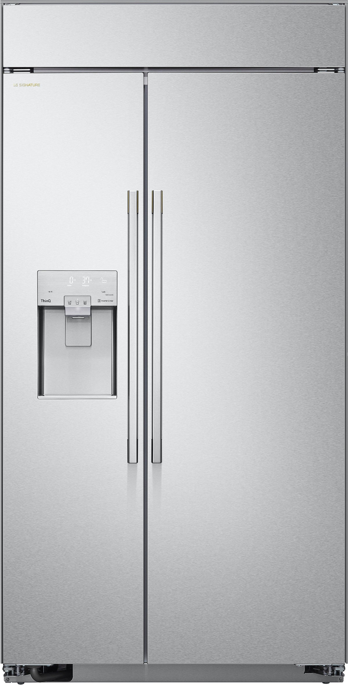 LG - SIGNATURE 42-in Wide 25.6 Cu. Ft. Side-by-Side Built-In Smart Refrigerator with Pro-Style Design - Stainless Steel
