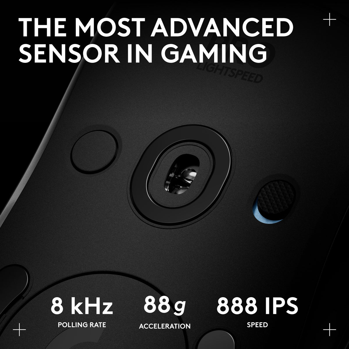 Logitech - PRO 2 LIGHTSPEED Lightweight Optical HERO 44K DPI Gaming Mouse with 4 Customizable and Switchable Magnetic Side Buttons - Wireless - Black