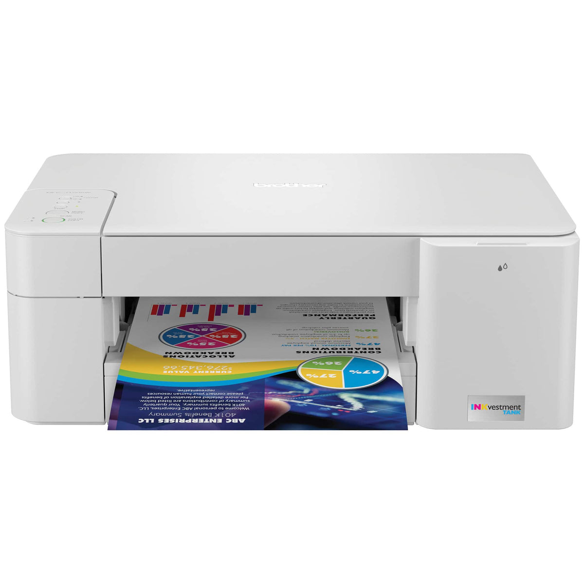 Brother - INKvestment MFC-J1205W Wireless All-in-One Inkjet Printer with up to 1-Year of Ink In-box - White/Gray