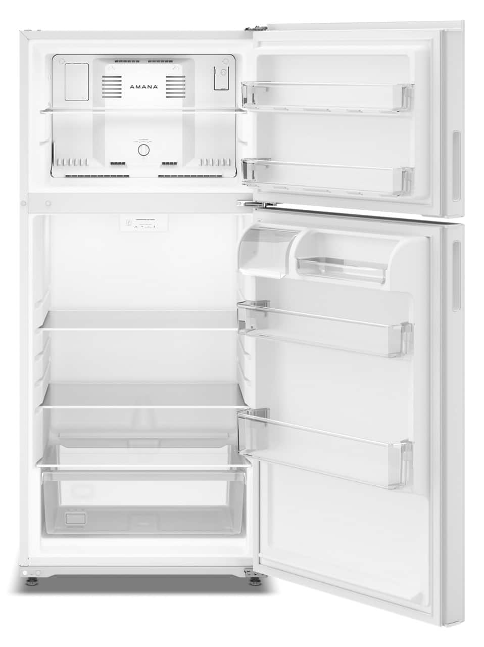 Amana - 28 in. Wide 14 cu. ft. Top-Freezer Refrigerator With A Large Crisper Drawer - White
