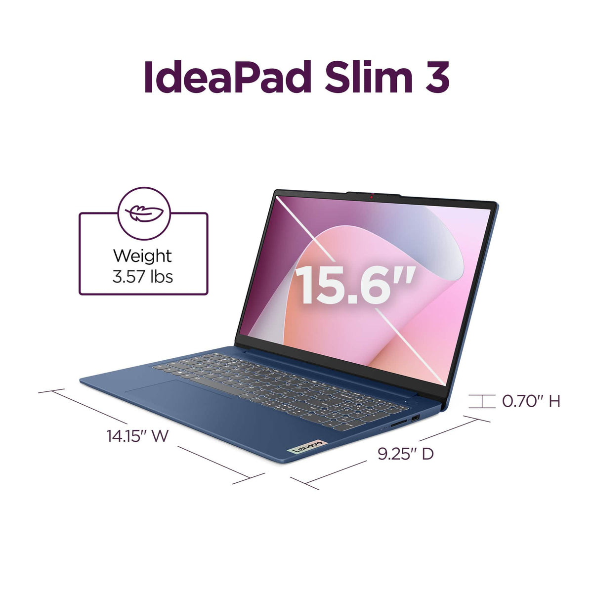 Lenovo - IdeaPad Slim 3 15.6" Full HD Laptop - AMD Ryzen 5 40 2025 - 8GB Memory- 256GB SSD - Abyss Blue