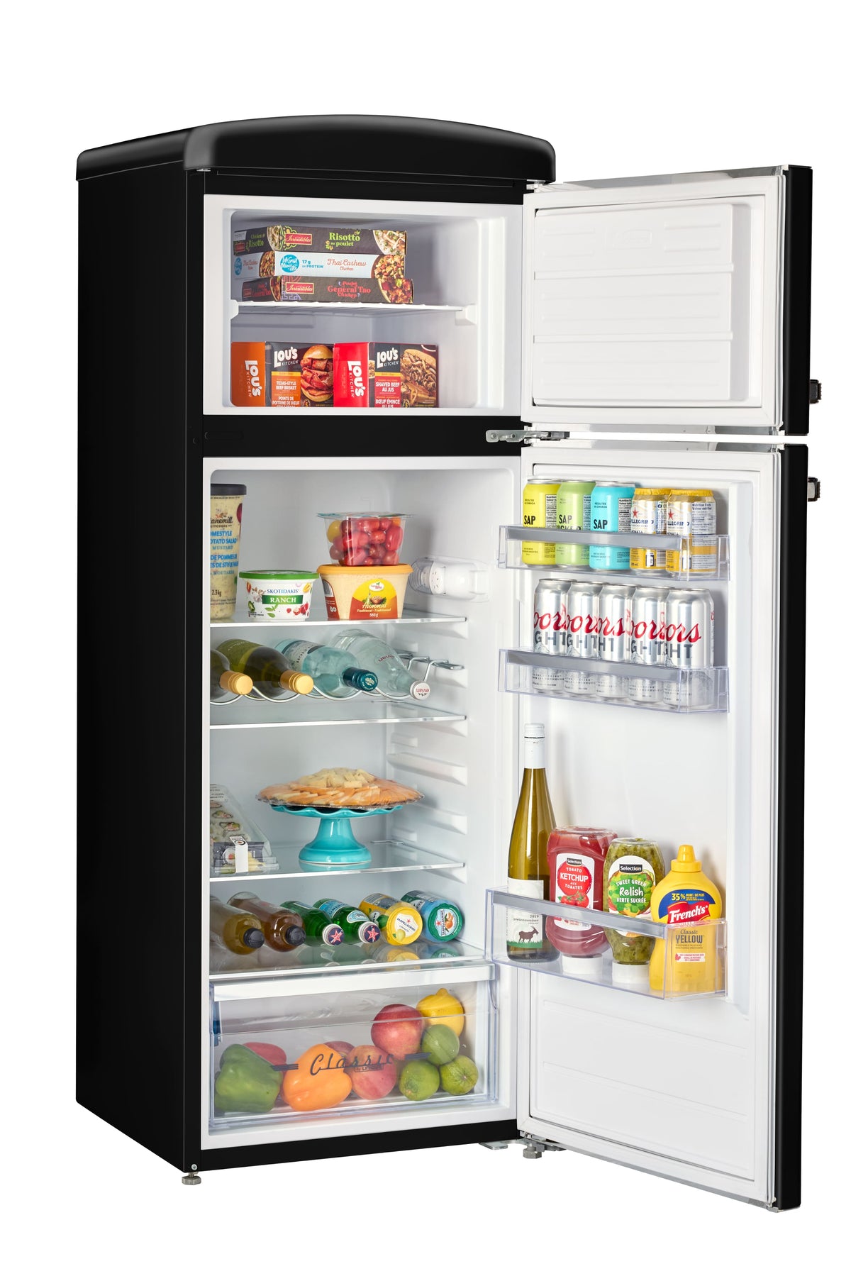 Unique Appliances - 21 in. Wide Classic Retro 7.5cu.ft Compact Top Freezer Refrigerator - Matte Black