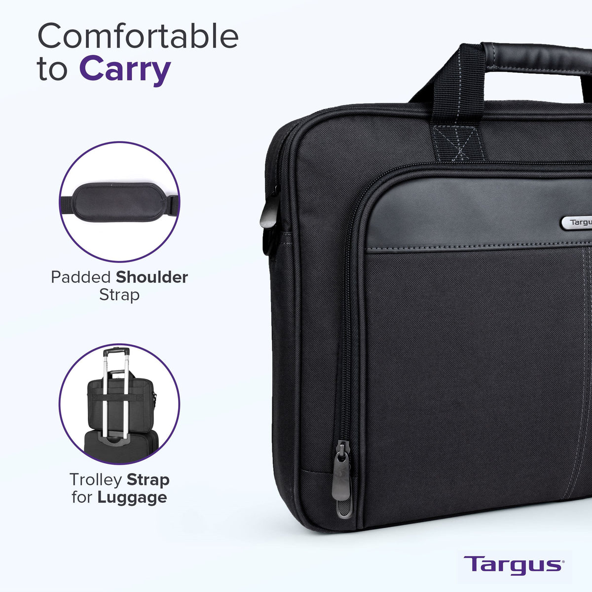 Targus - Classic Slim Briefcase for 15.6 Laptops - Black