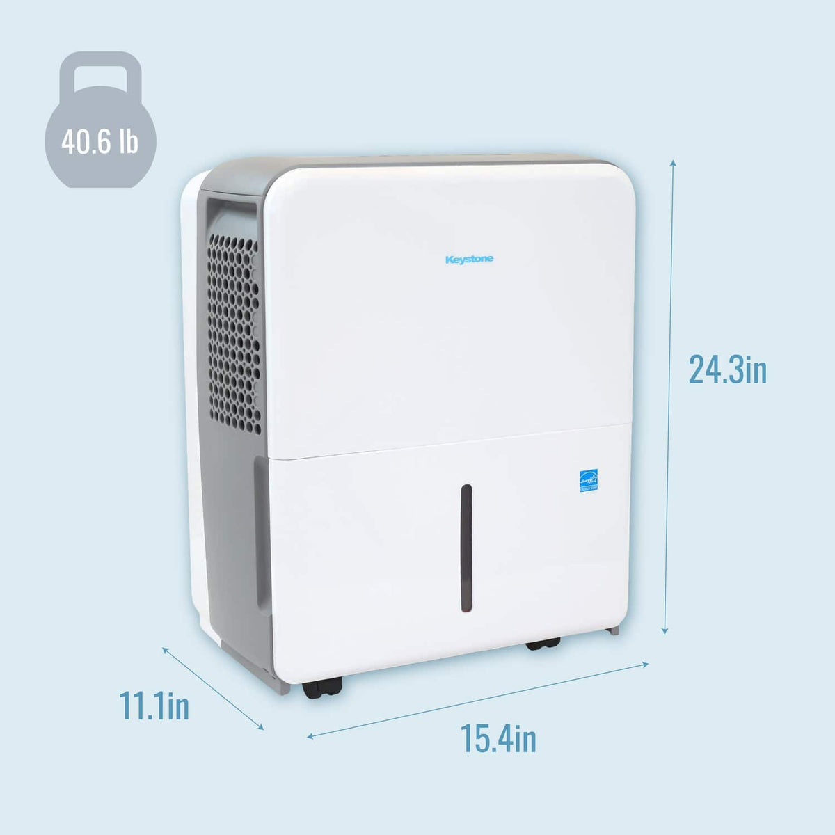 Keystone - 35-Pint 6.35 Quart Dehumidifier - White