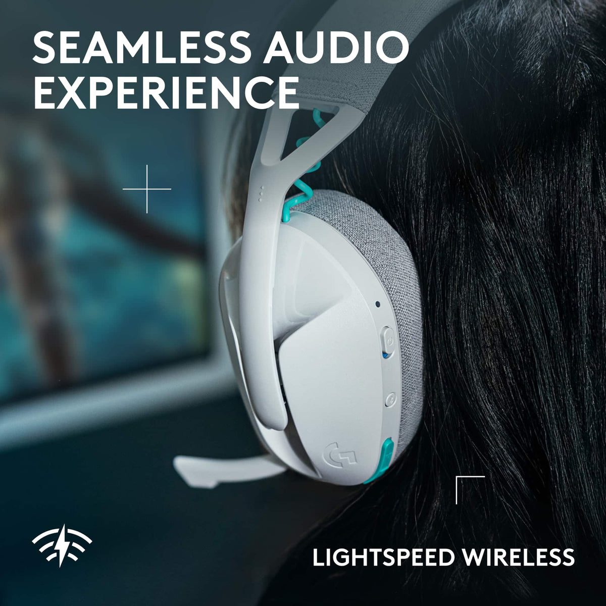 Logitech - G321 LIGHTSPEED Wireless Over-the-Ear Bluetooth Gaming Headset for Windows, PS4, PS5, Nintendo Switch, Mobile - White