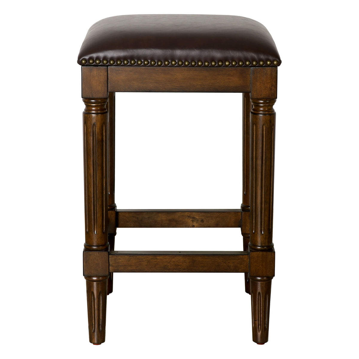 Taburete cuadrado con asiento tapizado