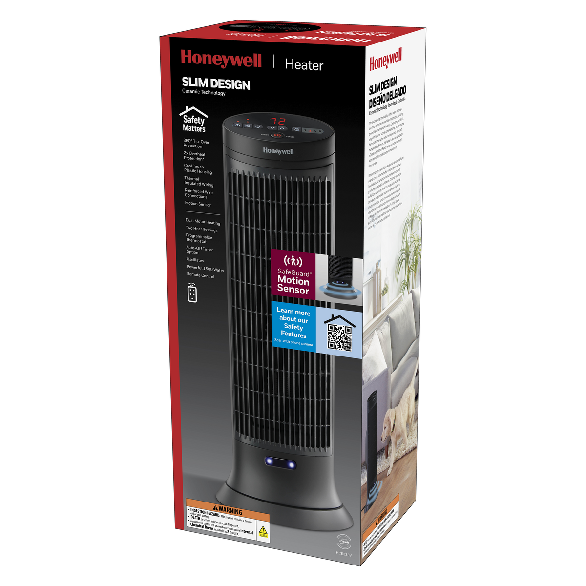 Honeywell - Ceramic Tower Heater - Slate Gray