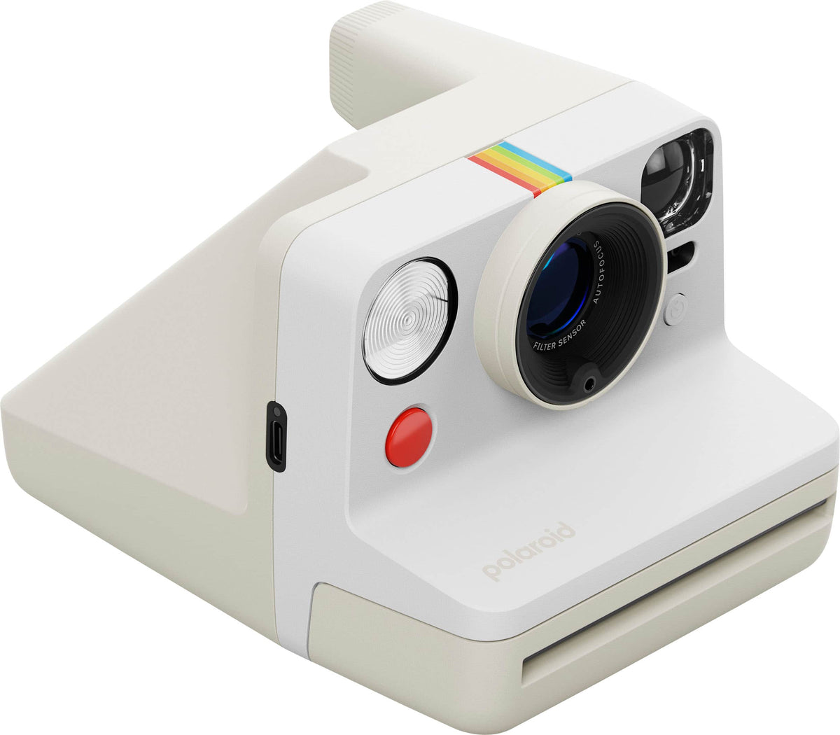 Polaroid - Now Gen 3 Instant Camera + Color Film Bundle (8 Photos) - Pebble White