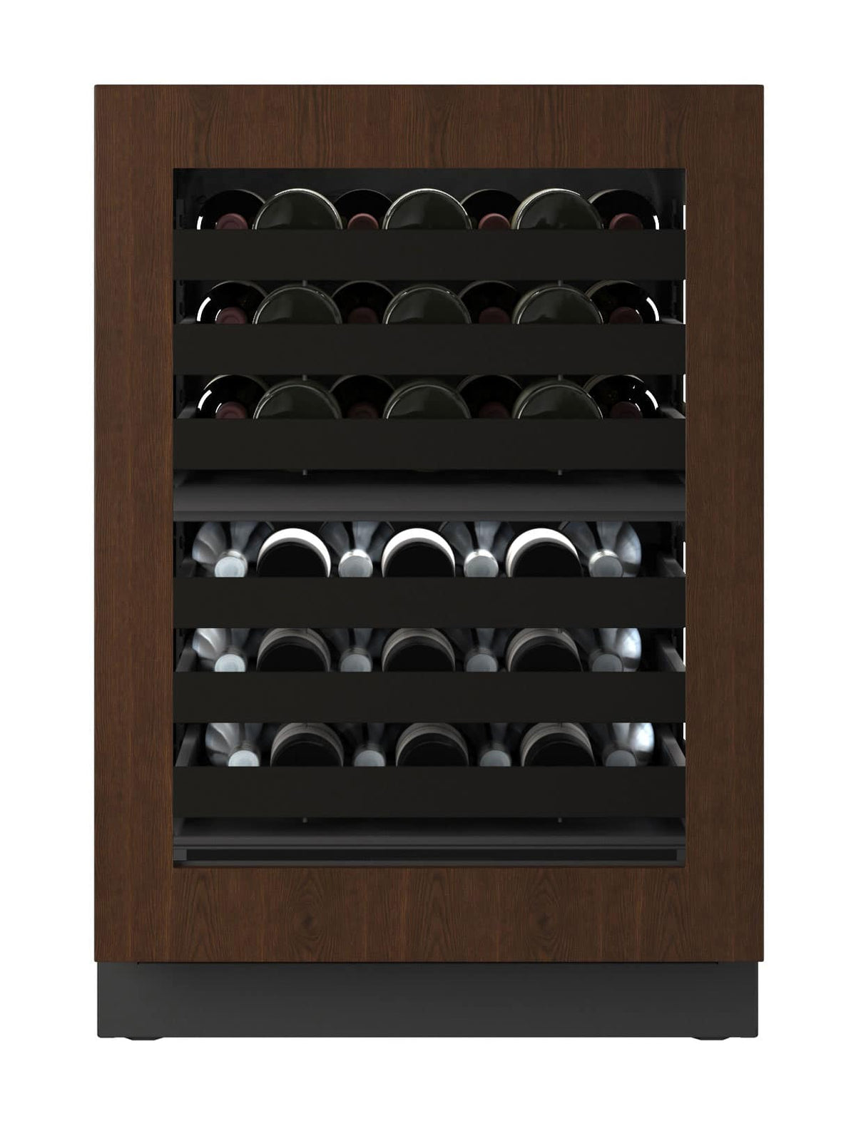 U-Line - 24"W. 4.9 Cu.Ft. Built-In Dual-Zone Wine Refrigerator-Panel Ready Frame/Glass - Integrated Frame