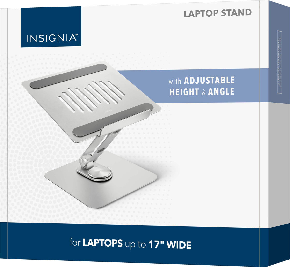 Insignia™ - Laptop Stand with Adjustable Height and Angle for Laptops up to 17” Wide - Silver