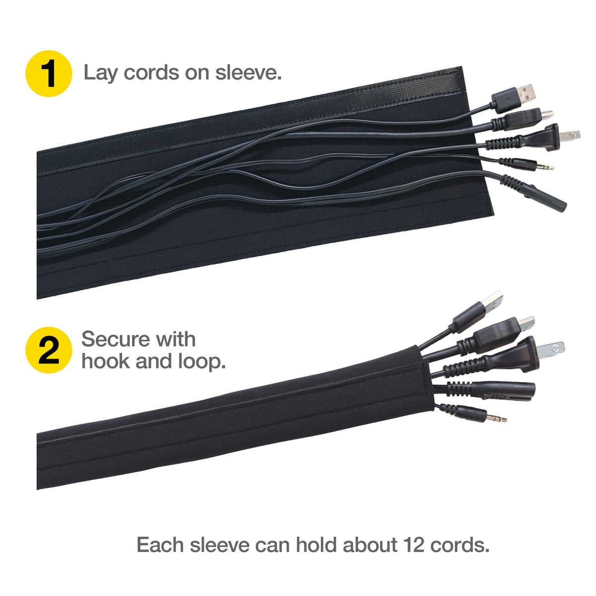 Wrap-It Storage - Cable Sleeve - Black