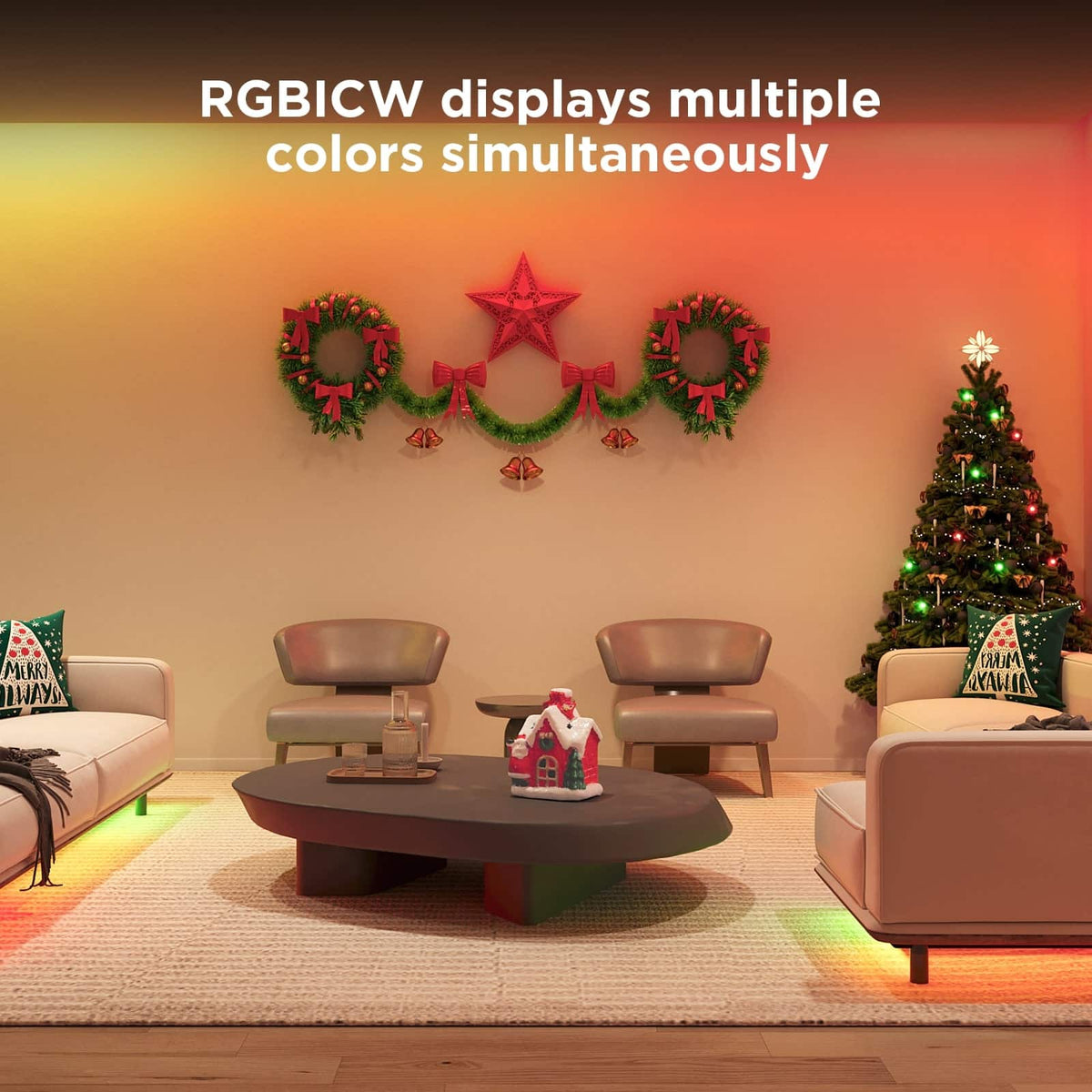 Govee - 9.8ft Wi-Fi RGBICW LED Strip Light - Multi