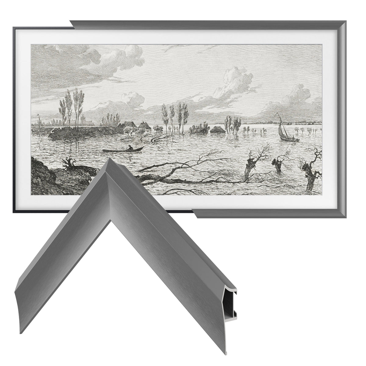 Deco TV Frames - Alloy Prismatic Bezel for Samsung The Frame TV - 43" - Graphite