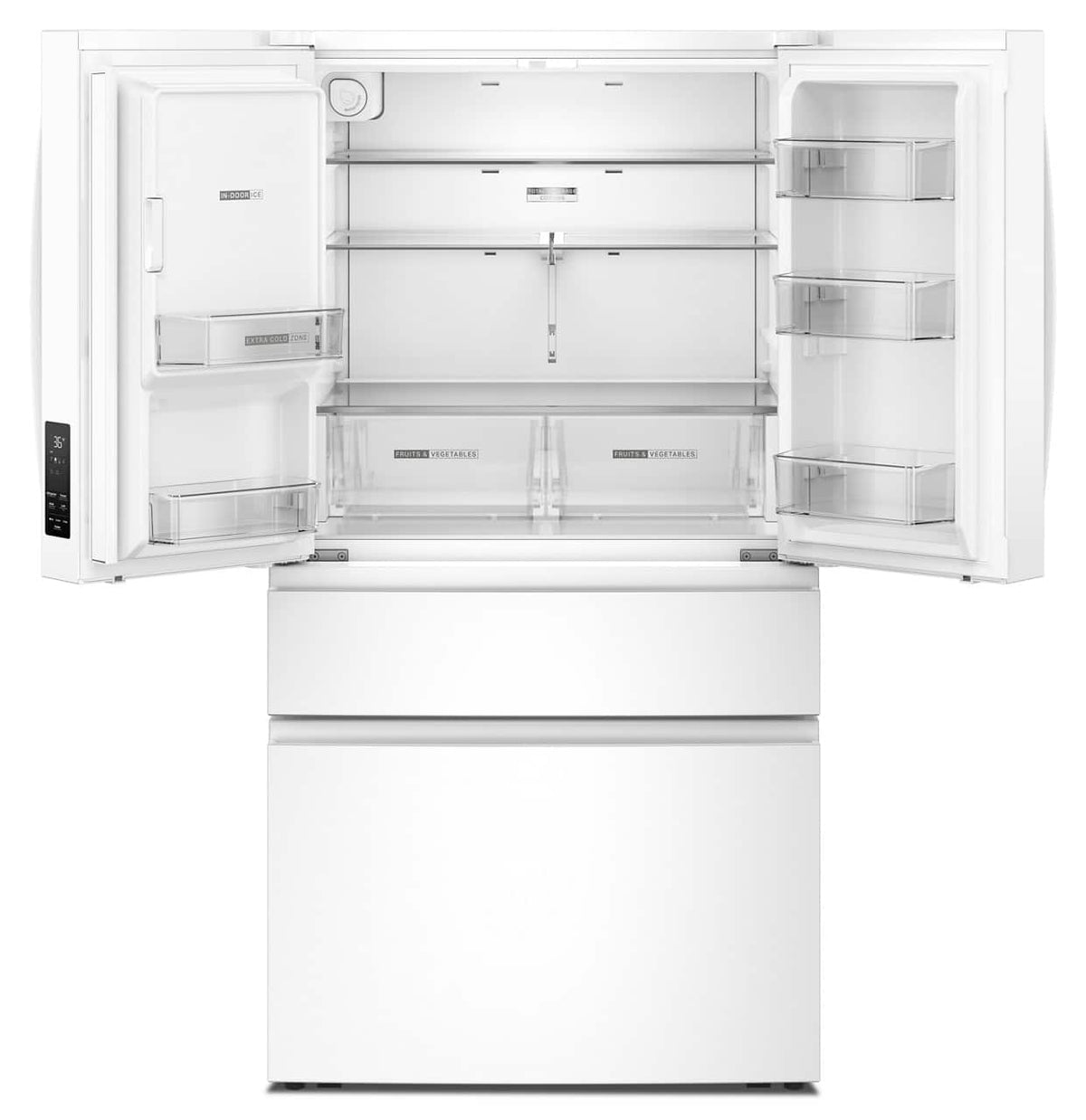 Whirlpool - 36 in. Wide 29 cu. ft. Family-Sized Capacity French Door Refrigerator with Flexible Temperature Drawer - White