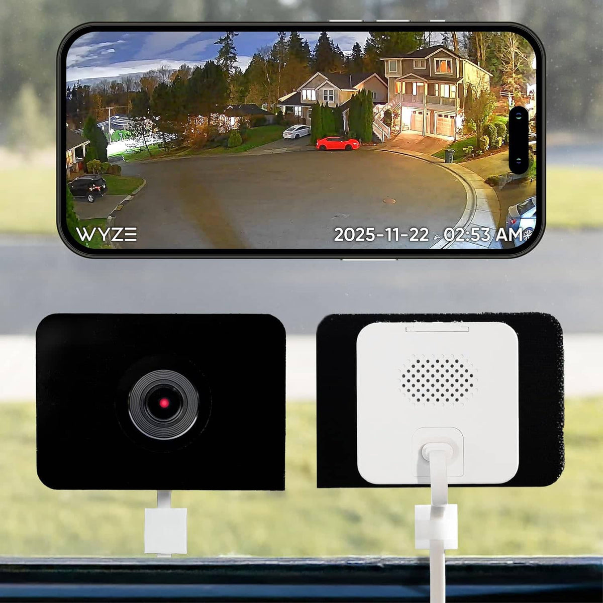 Wyze - Window Cam Indoor Plug-in 1080p HD Security Camera with Anti-Glare Design & Upgraded Color Night Vision - White