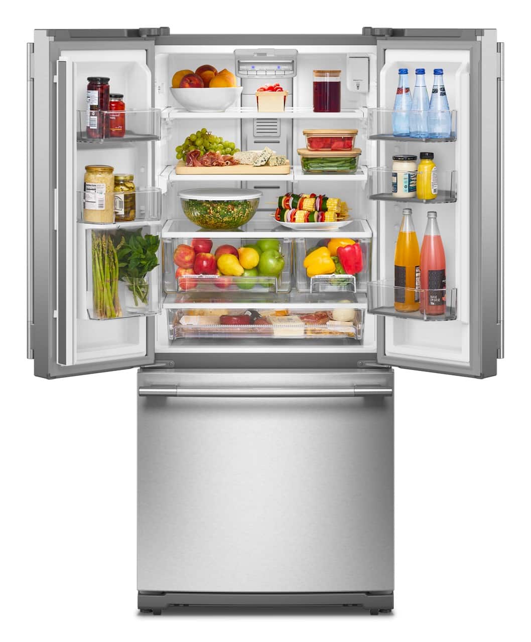 KitchenAid - 30 in. Wide 20 cu. ft. French Door Refrigerator with PrintShield Finish and Interior Dispense - Stainless Steel