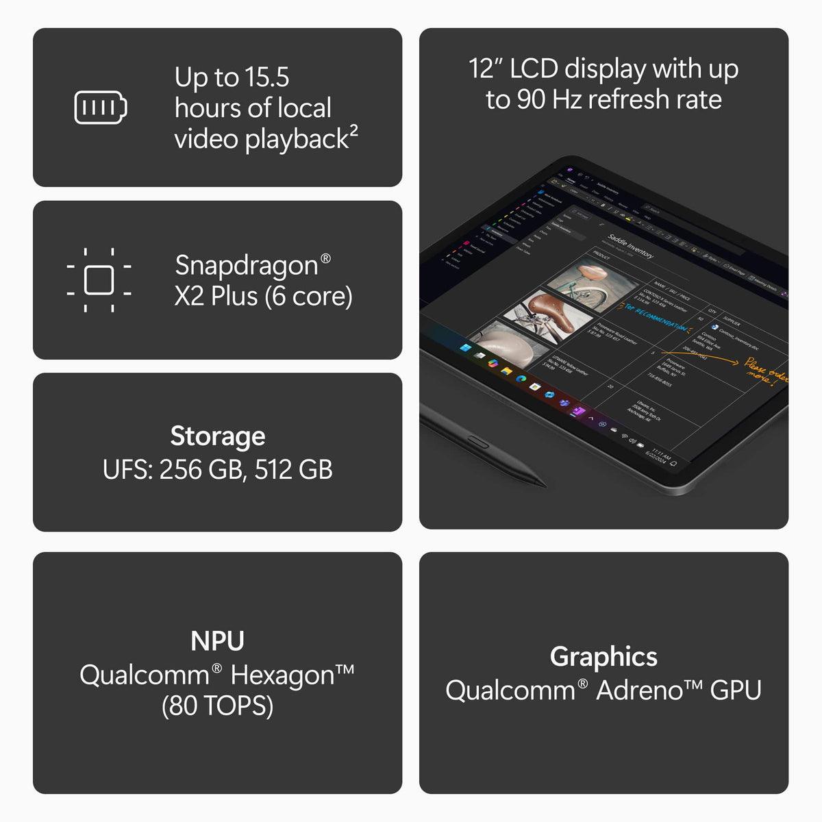 Microsoft - Surface Pro - 12" Touchscreen - Snapdragon X2 Plus (6 Core) - 16GB Memory - 512GB UFS - Device Only - Black