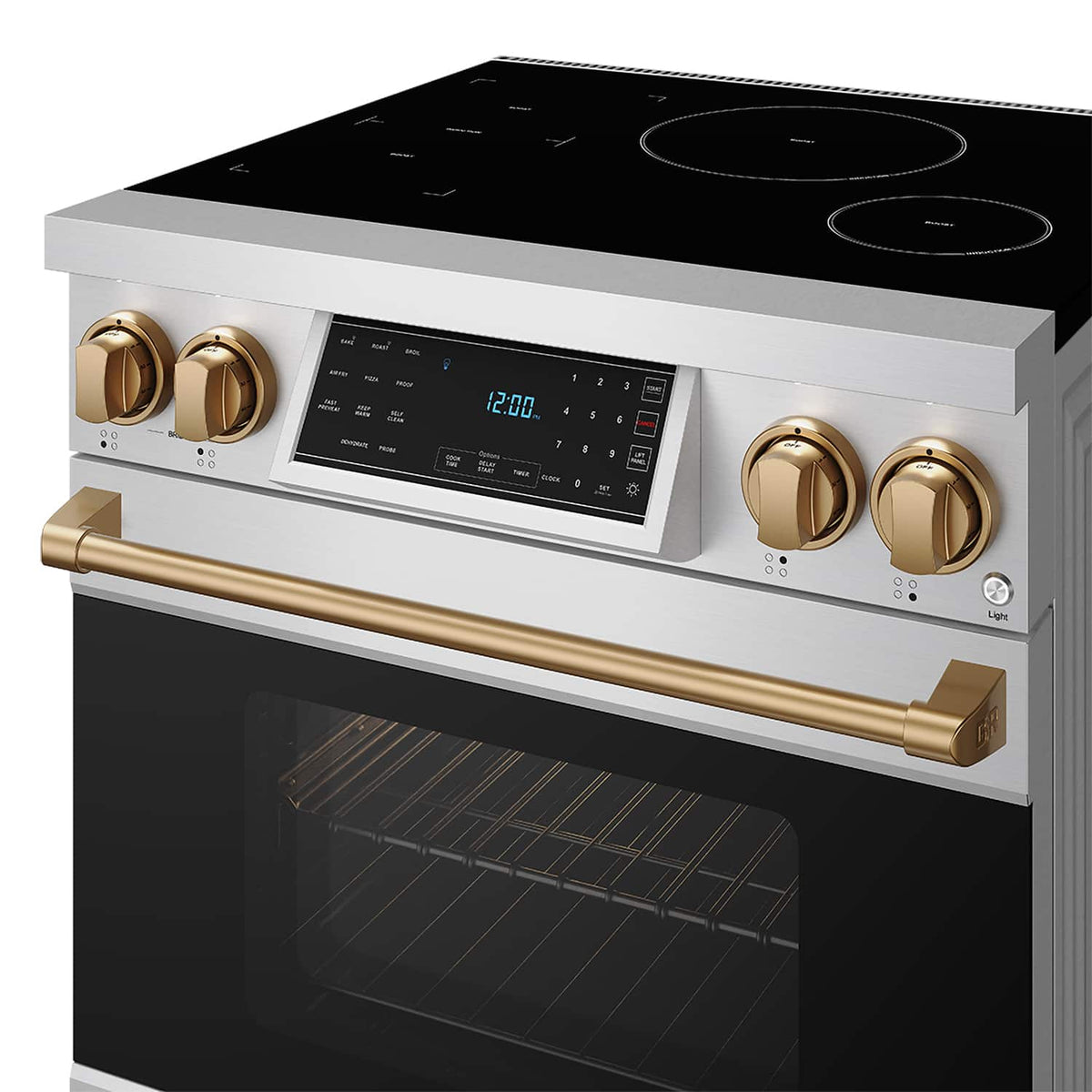 Gordon Ramsay Series by Thor Kitchen 4.8 Cu. Ft Freestanding Induction Range with Bronze Hardware - Stainless Steel