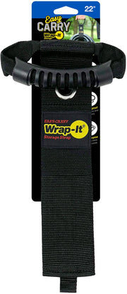 Wrap-It Storage - Easy-Carry Strap - 22-inch - Hook and Loop Carrying Strap with Handle and Grommet - Black
