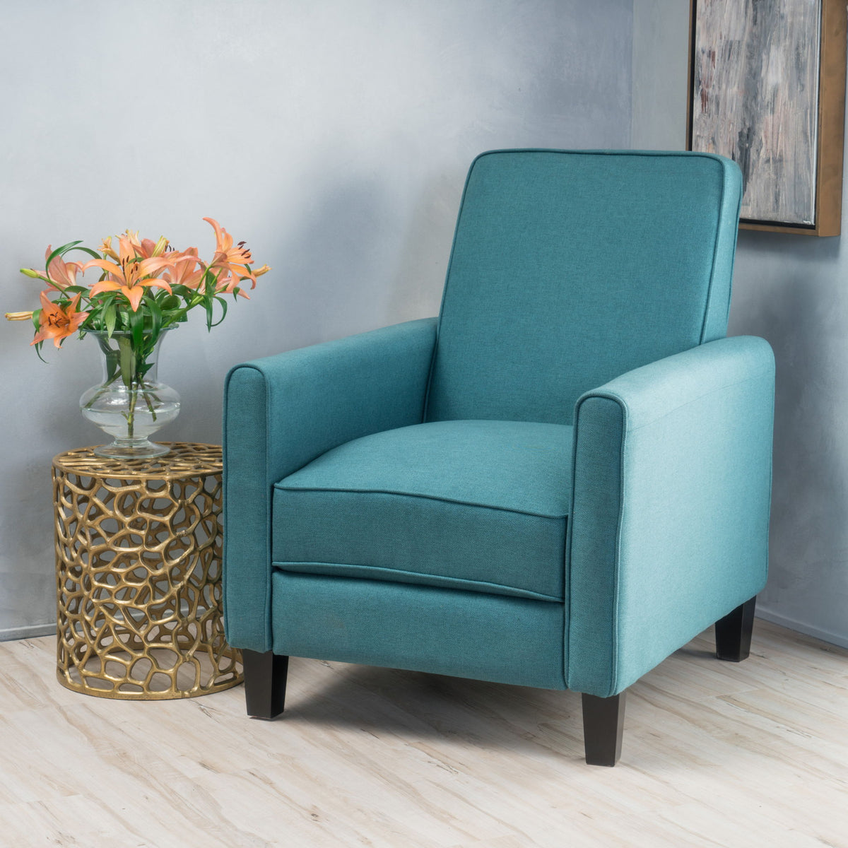 Sillón reclinable tapizado con respaldo retráctil para sala de estar