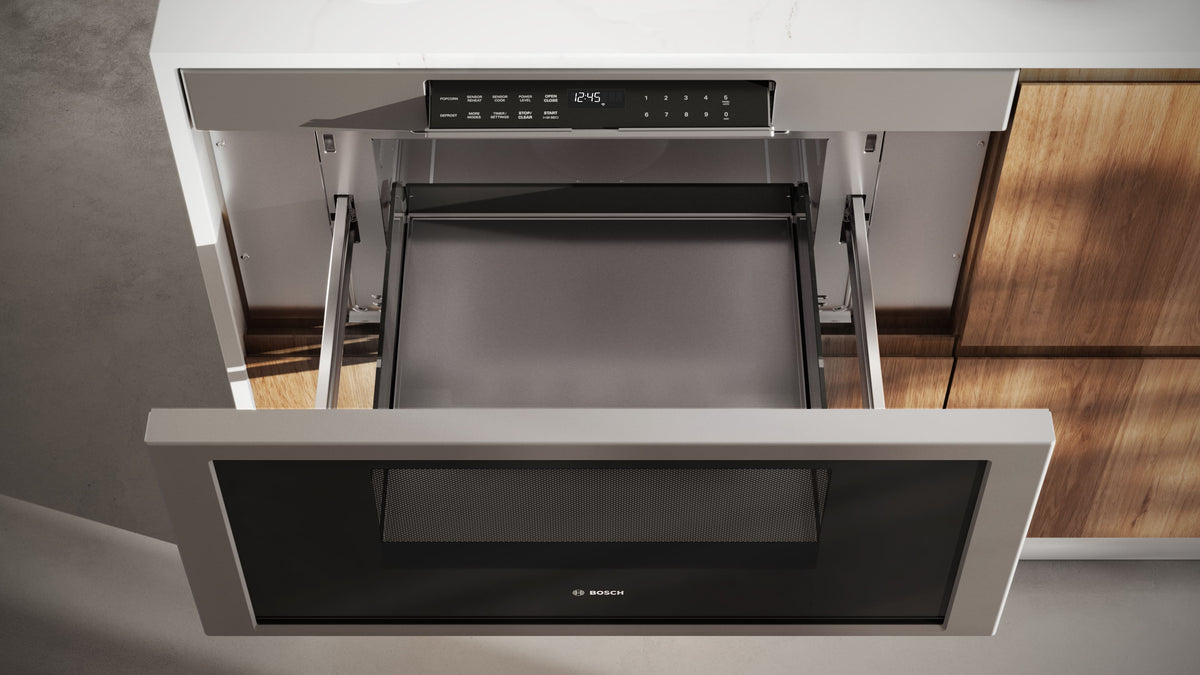 Bosch - 800 Series 1.2 Cu. Ft. Built-In Drawer Smart Microwave with Sensor Cooking - Stainless Steel