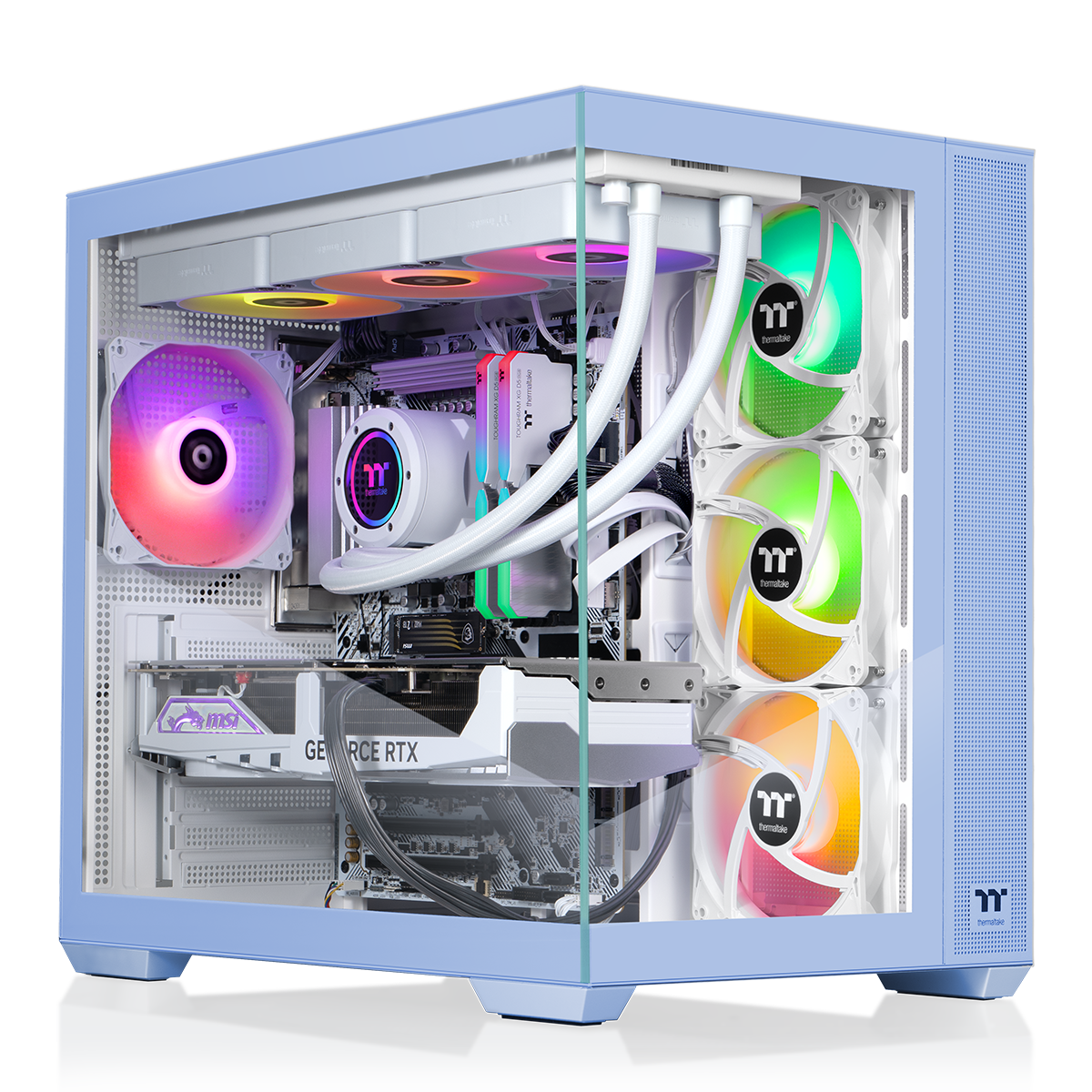 Thermaltake - LCGS View i1470TH-380 Gaming Desktop Intel Core i9-14900KF 2025 32GB DDR5 Memory NVIDIA GeForce RTX 5070 Ti 2TB NVMe M.2 - Blue