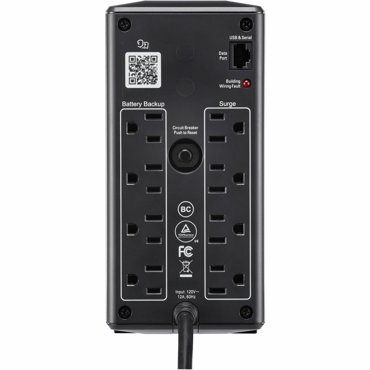 APC - UPS Battery Backup Pro, 1050VA/600W, Tower, 8 Outlets, LCD Display - Black