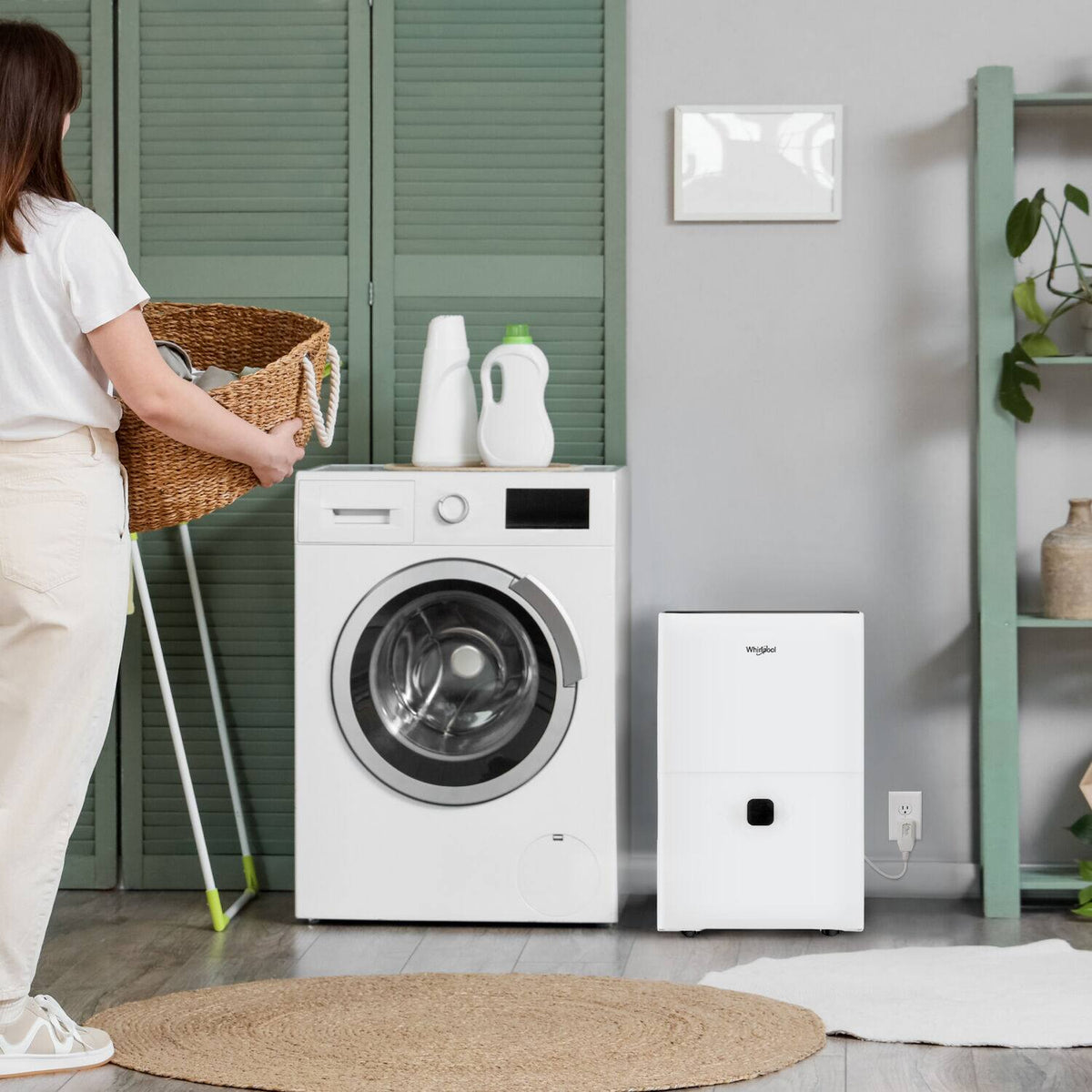 Whirlpool - 50 Pint 3000 Sq. Ft 14.8 quart Energy Star Certified Dehumidifier with Pump - White