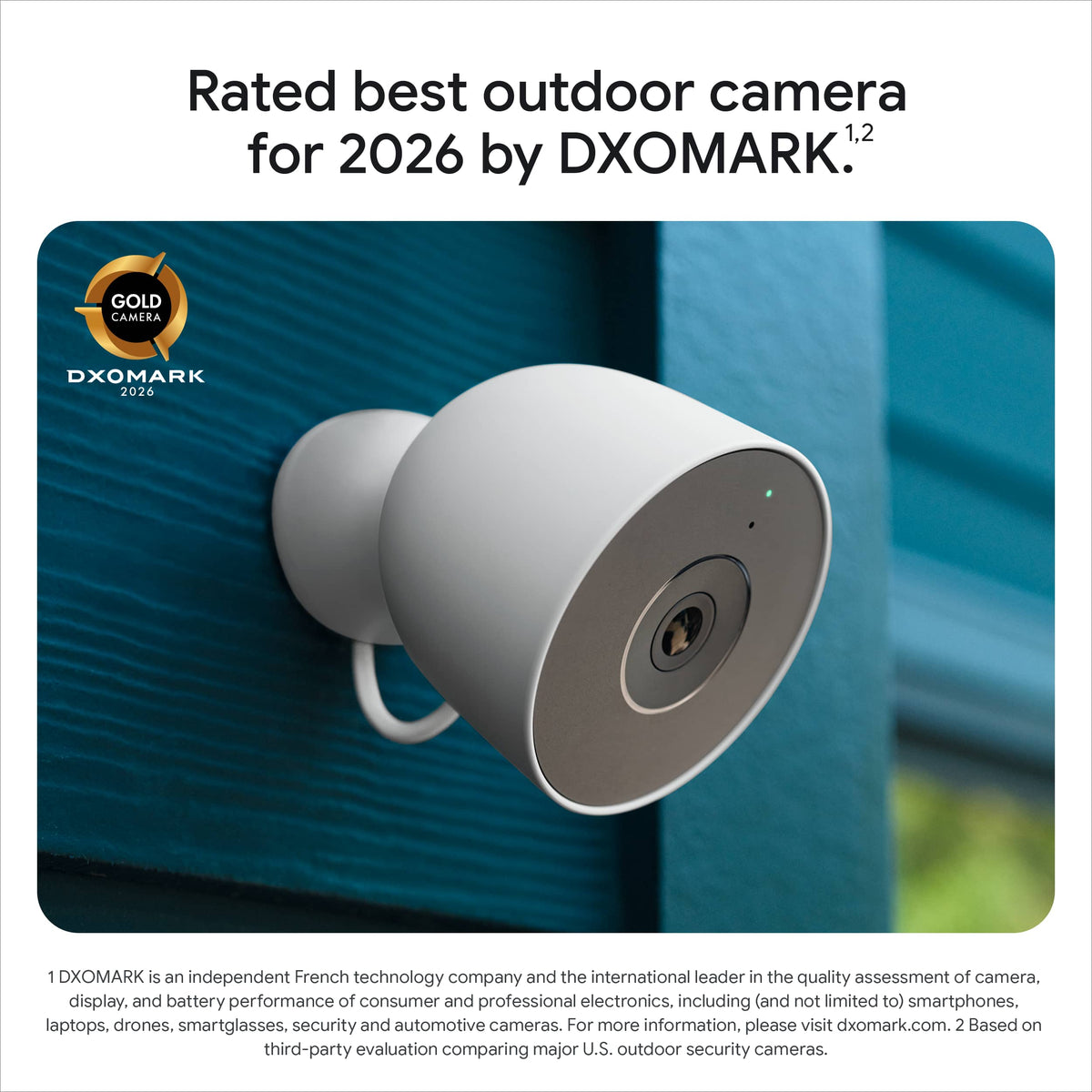 Google - Nest Cam Outdoor (wired, 2nd gen) - 2K Video and Gemini - 2-Pack - Snow