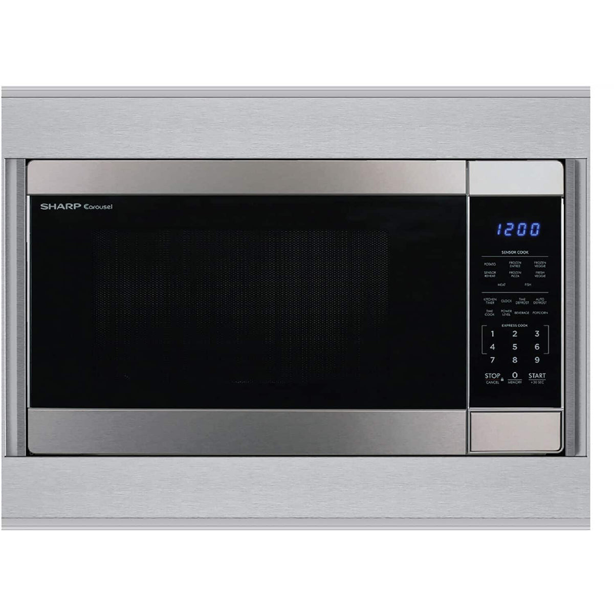 Sharp - 27-in. Built-In Microwave Trim Kit for the SMC2266HS - Silver