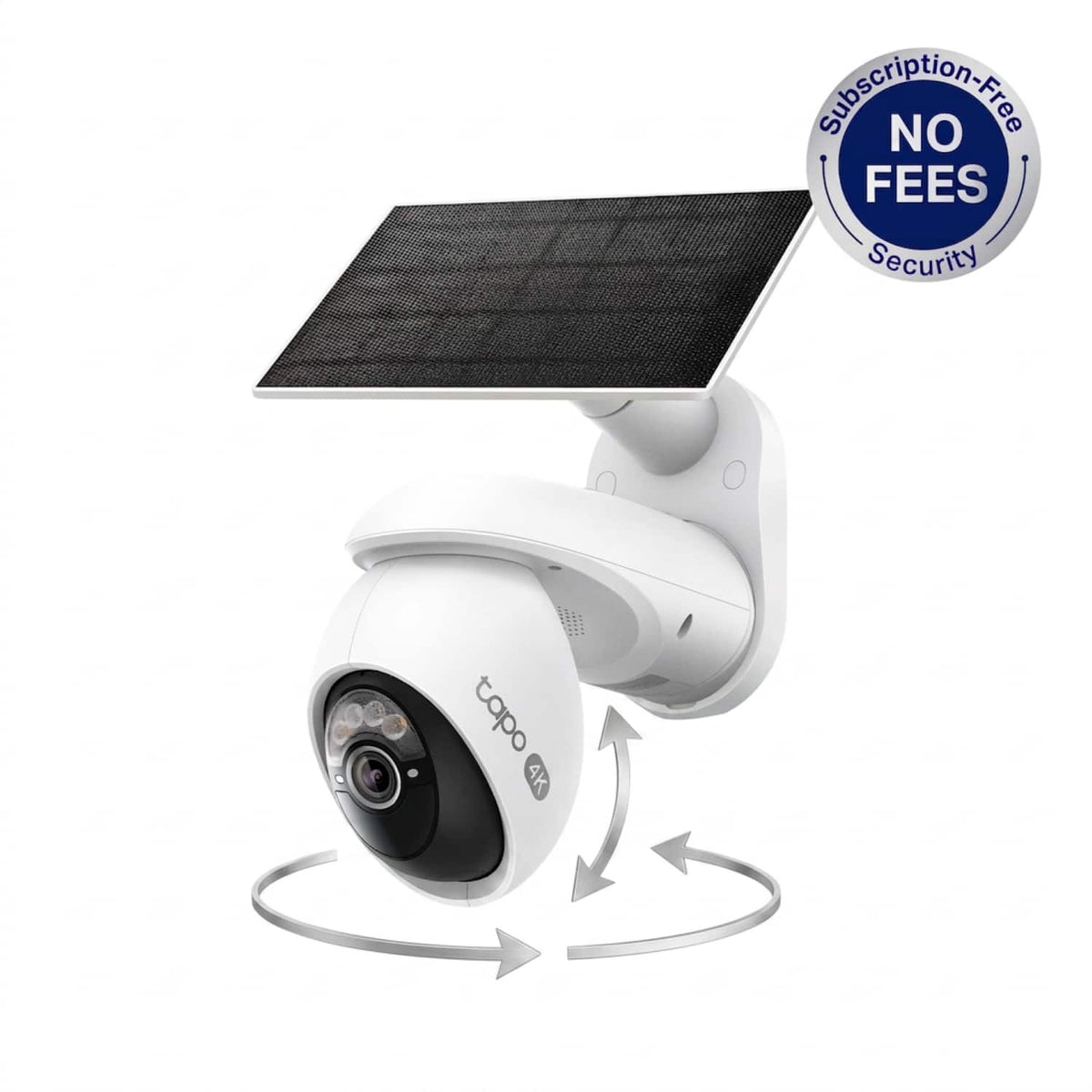 TP-Link - Tapo Wireless Pan-Tilt 4K Ultra High Definition Video Security Camera, 360° Viewing, Solar Charged - No Monthly Fees - White
