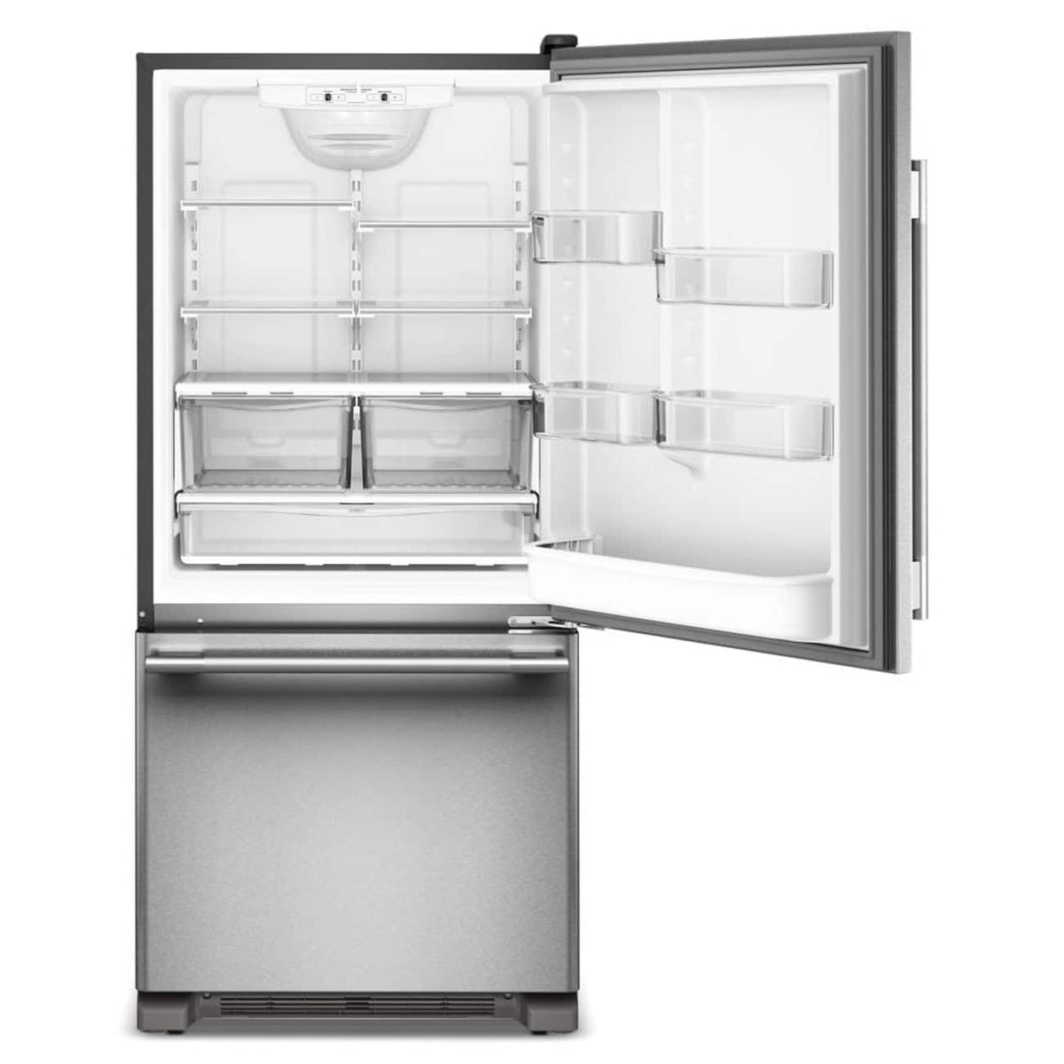 KitchenAid - 19 Cu. Ft. 30-Inch Standard-Depth Bottom Mount Refrigerator with Right Door Swing - Stainless Steel