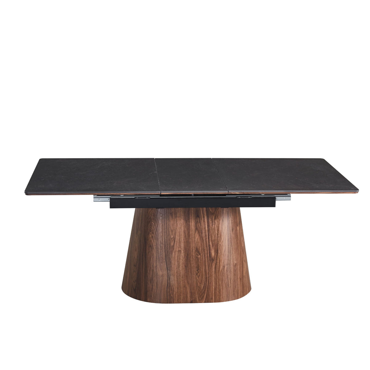 Mesa de comedor extensible con base cónica - Marrón / Negro