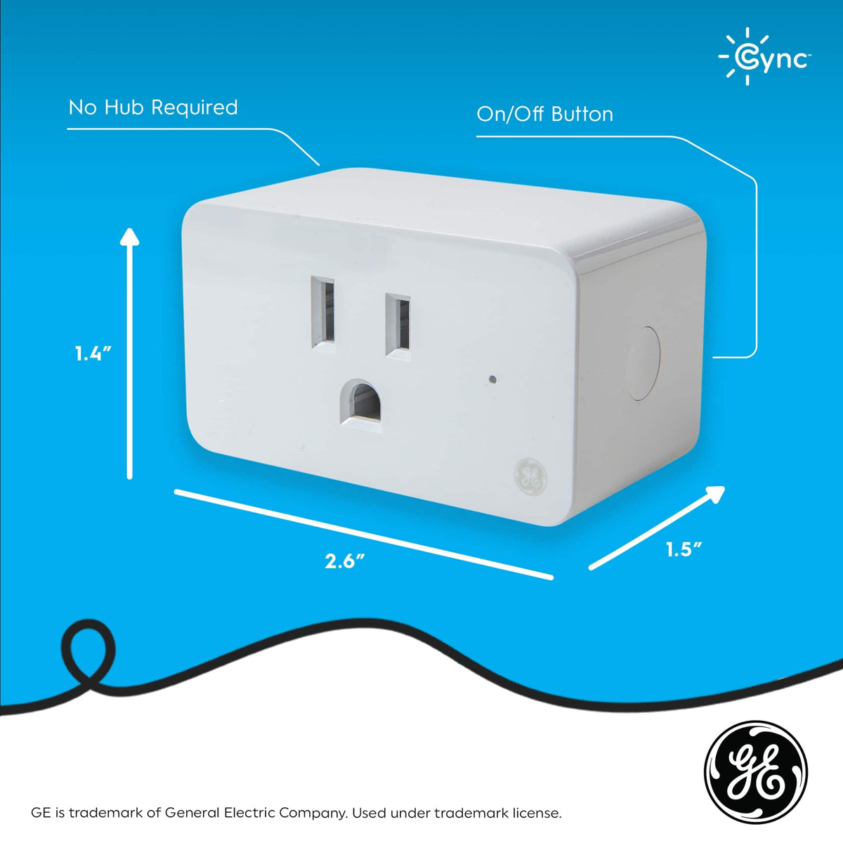 Cync - Indoor Smart Plug, Matter Compatible, Works with Alexa and Google Home - White