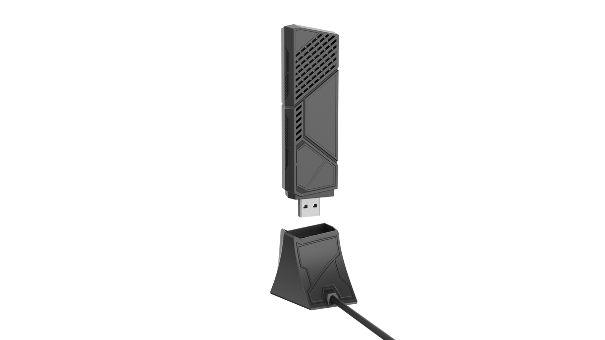 ASUS - ROG USB-BE92 BE6500 Tri-Band Wi-Fi 7 USB Network Adapter - Black