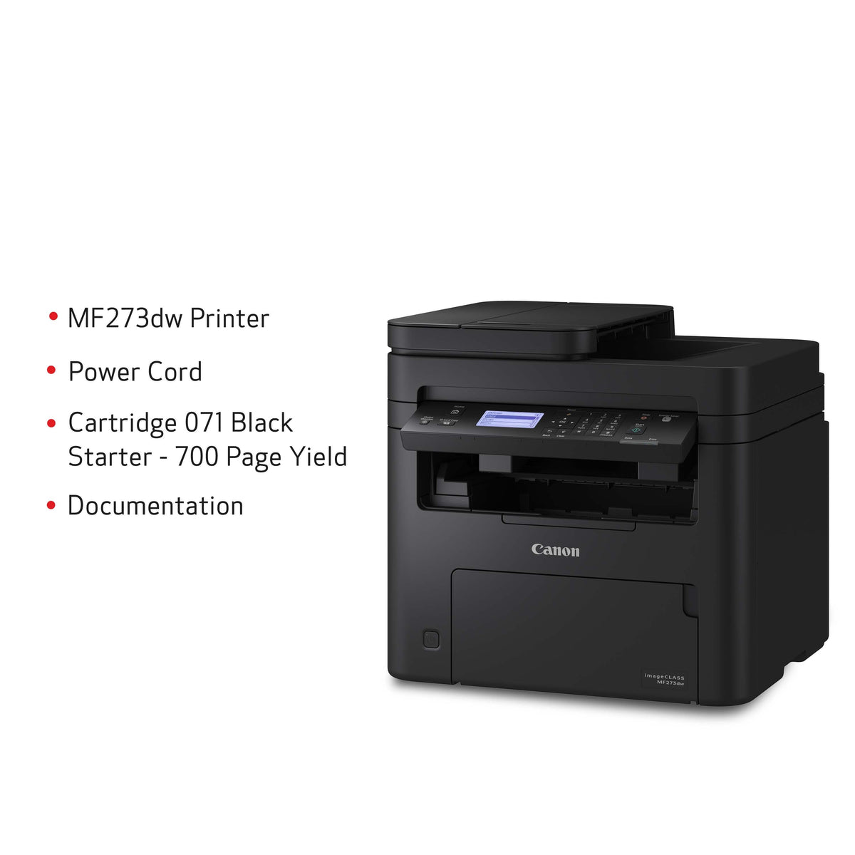 Canon - imageCLASS MF273dw Wireless Black-and-White All-In-One Laser Printer - Black