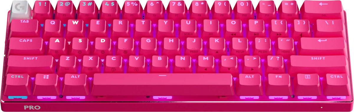 Logitech - PRO X 60 LIGHTSPEED TKL 60% Wireless Mechanical GX Optical Tactile Switch Gaming Keyboard with LIGHTSYNC RGB for PC - Magenta