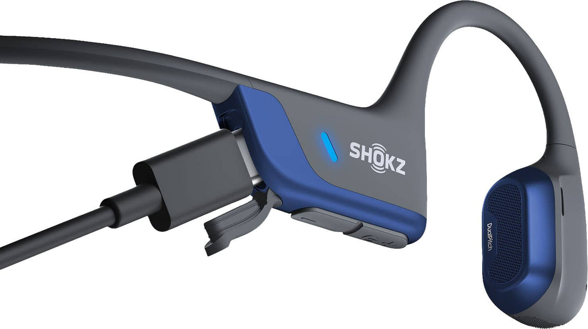 Shokz - OpenRun Pro 2 Mini Wireless Bone Conduction Open-Ear Bluetooth Sports Headphones - Steel Blue