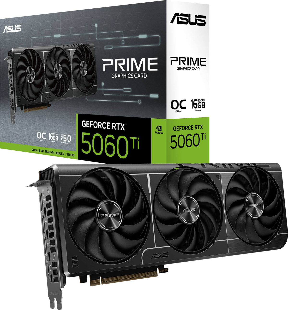 ASUS - PRIME NVIDIA GeForce RTX 5060 Ti OC Edition 16GB GDDR7 PCI Express 5.0 Graphics Card - Black