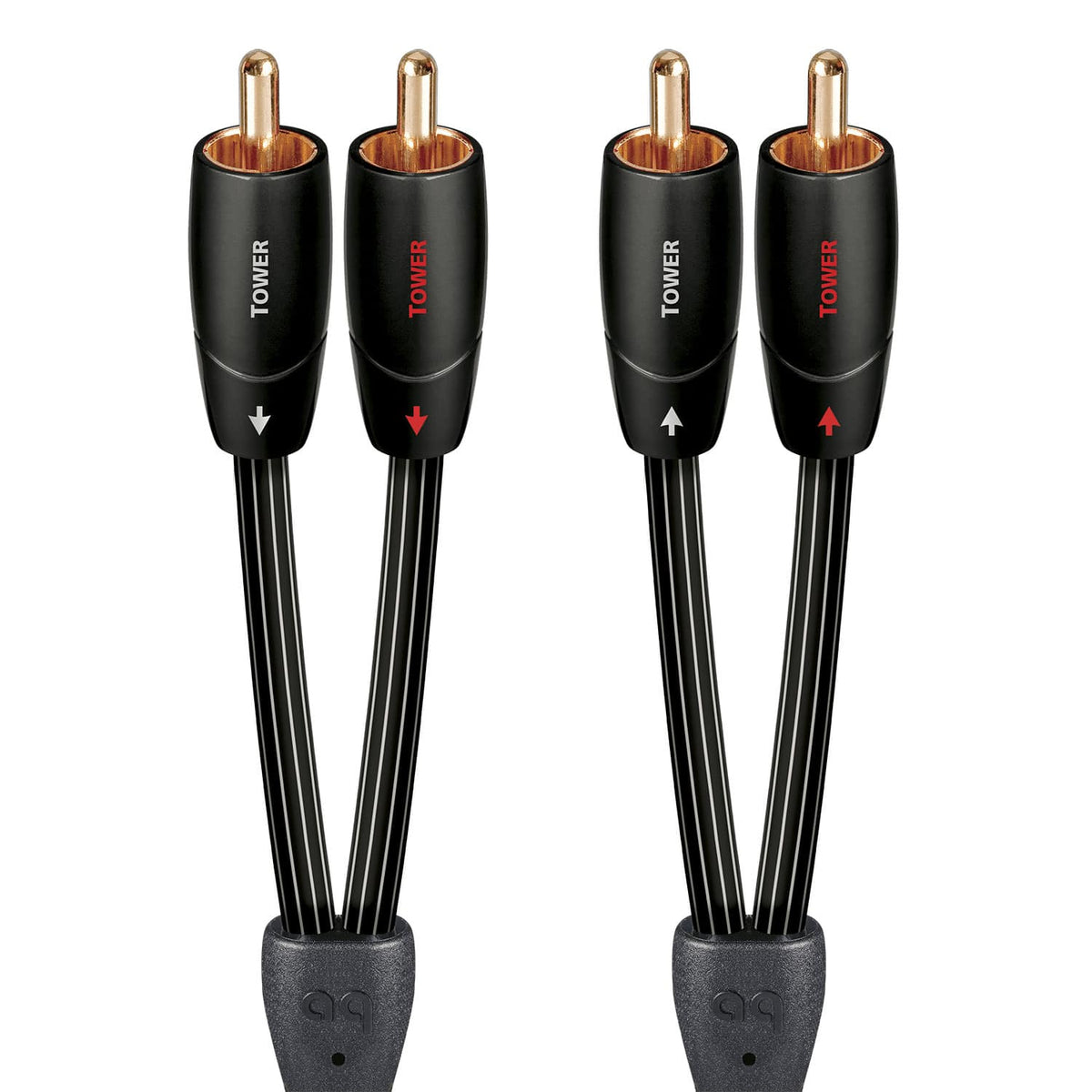 AudioQuest - Tower RCA > RCA 3.3' Analog Audio Interconnect Cable - Black with White Stripes