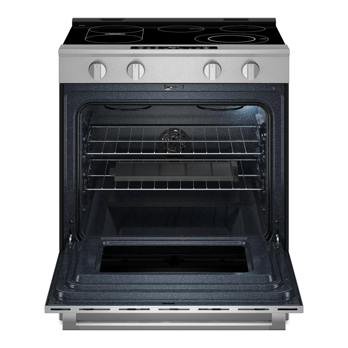 Maytag - 30 in. Wide 5 elements 5.3 Cu. Ft Slide-In Electric Range with Grill Mode and No Preheat Air Fry - Stainless Steel