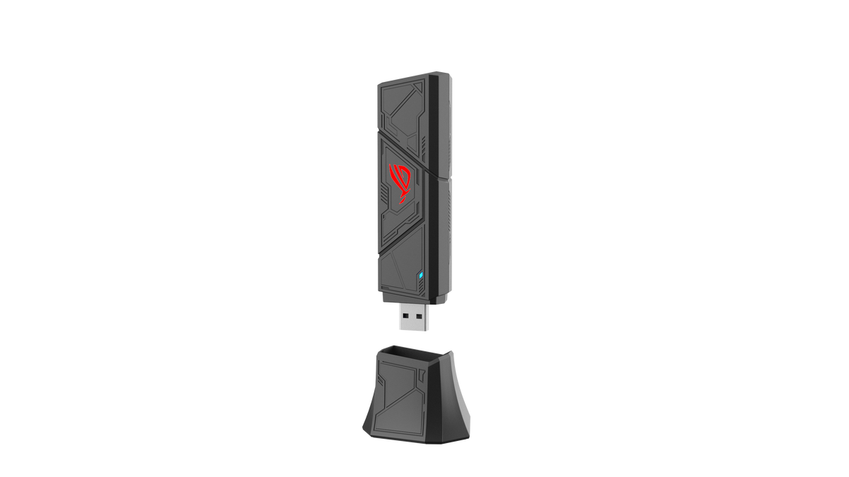 ASUS - ROG USB-BE92 BE6500 Tri-Band Wi-Fi 7 USB Network Adapter - Black