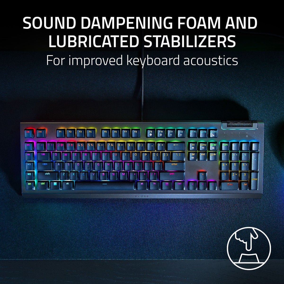 Razer - BlackWidow V4 X Full Size Wired Mechanical Green Clicky Switch Gaming Keyboard with Chroma RGB Backlighting - Black