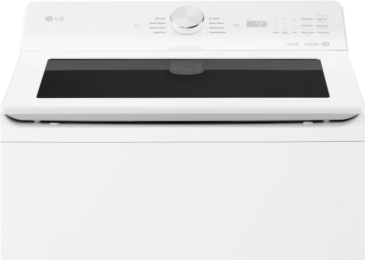 LG - 4.8 Cu. Ft. High-Efficiency Smart Top Load Washer with EasyUnload - Alpine White