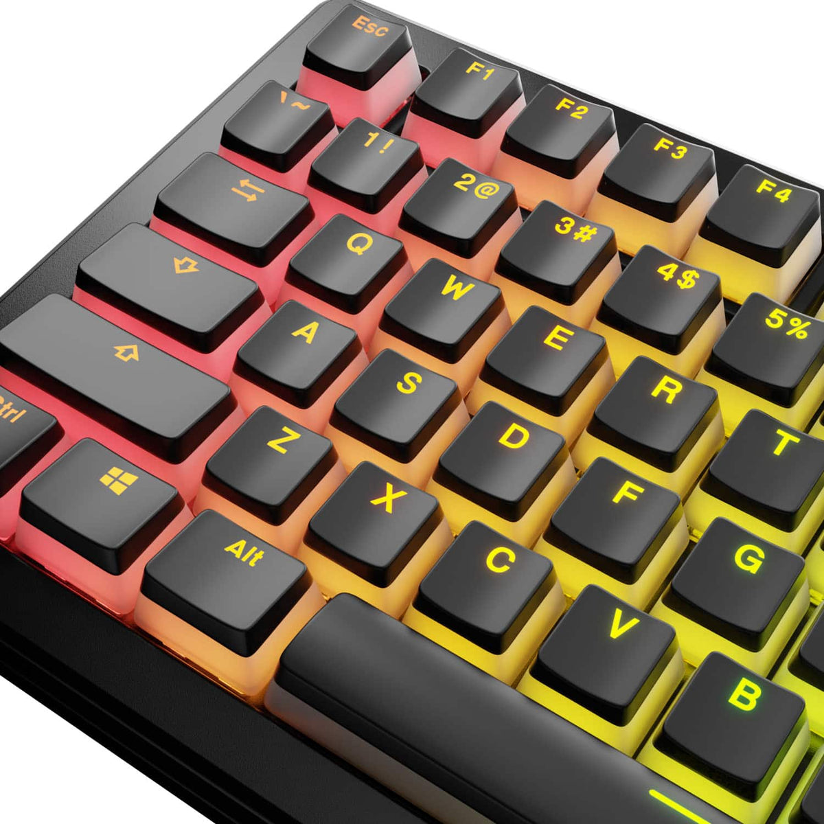 Glorious - Aura V3 Pudding-Style Universal Keycaps for 100% 85% 80% TKL 60% Compact 75% Mechanical Keyboards - Black