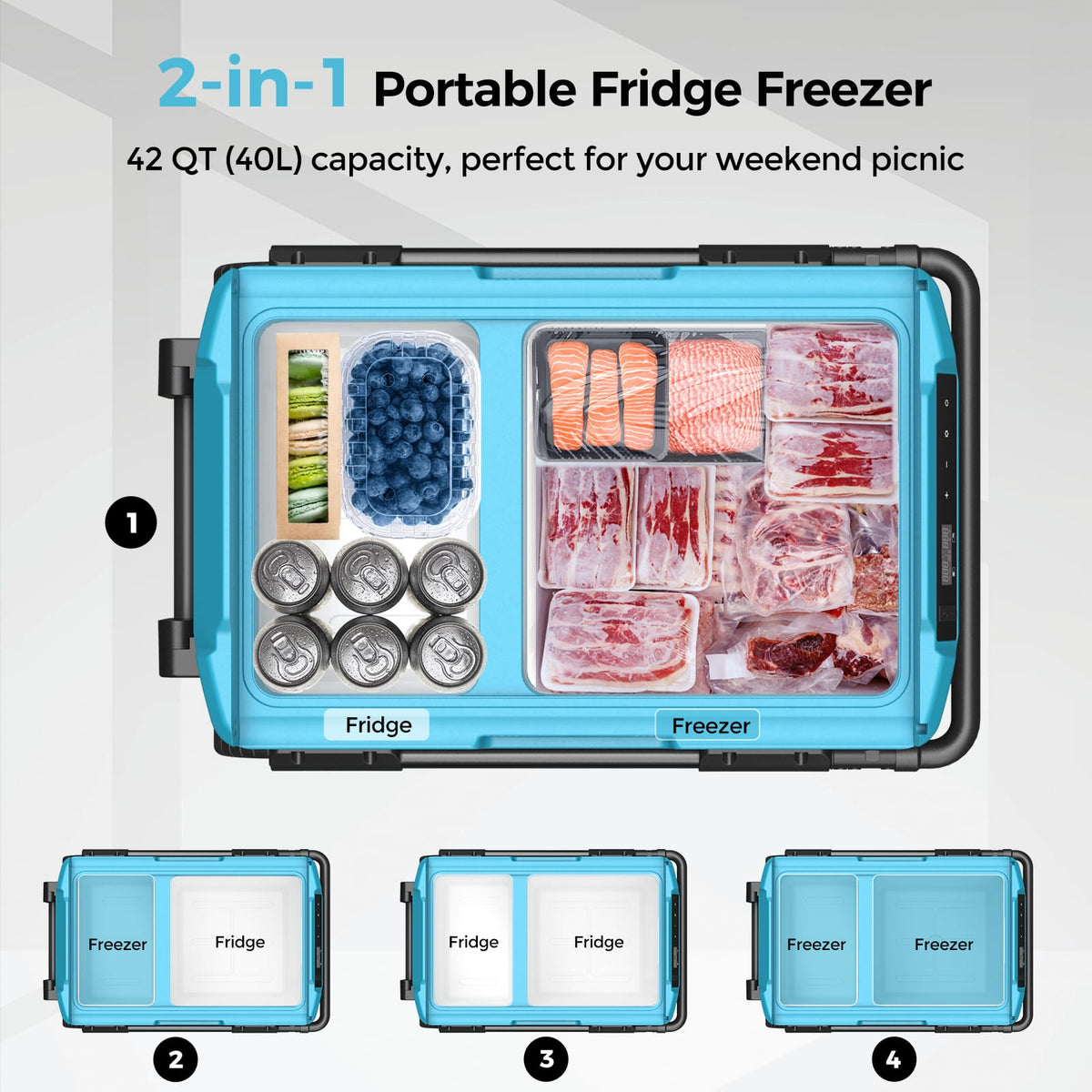 Renogy - 42 Quart (40L) Portable Refrigerator - Black
