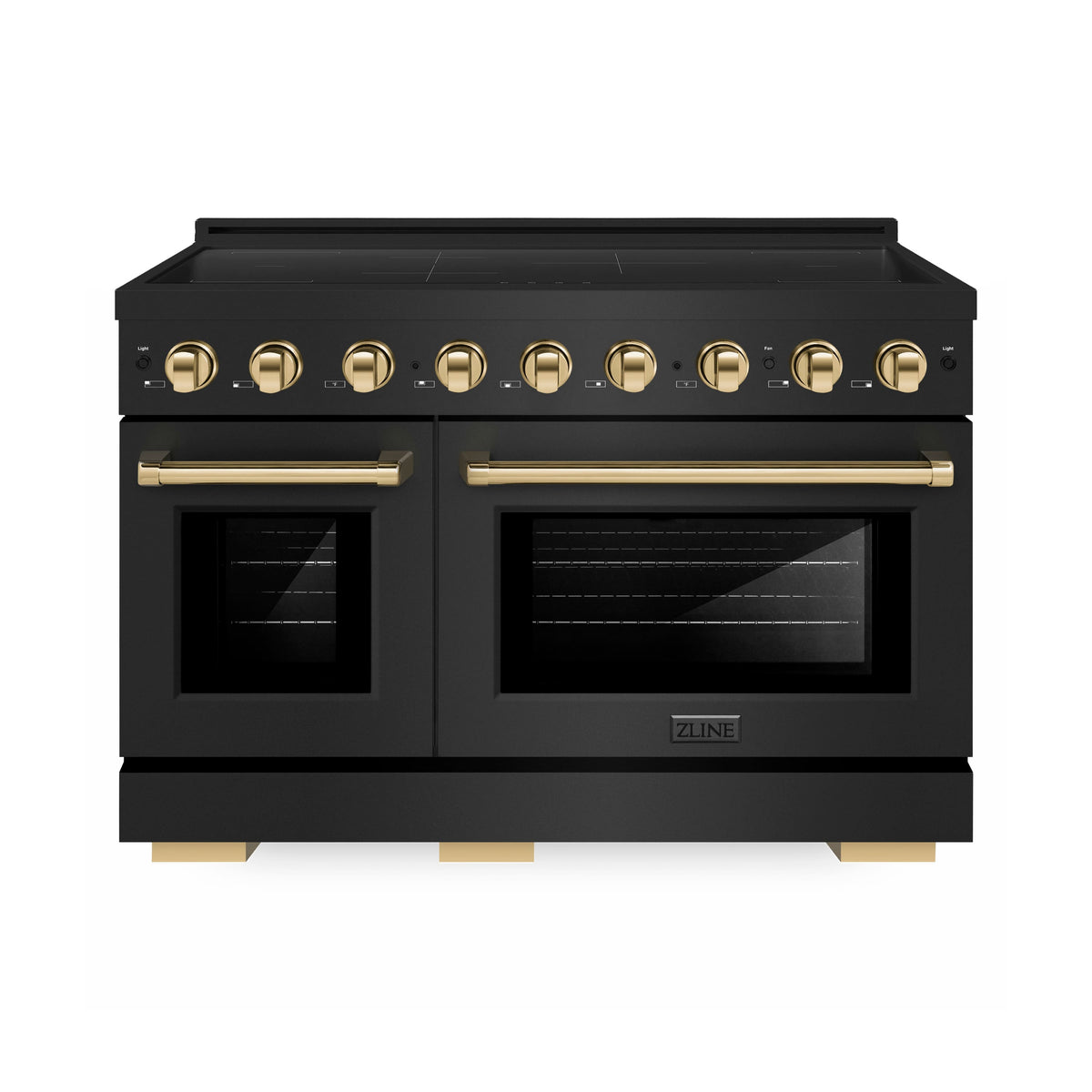 ZLINE - Autograph 48 in. 6.7 cu. ft. Paramount Freestanding Induction Range with Gold Accents - Black Stainless Steel