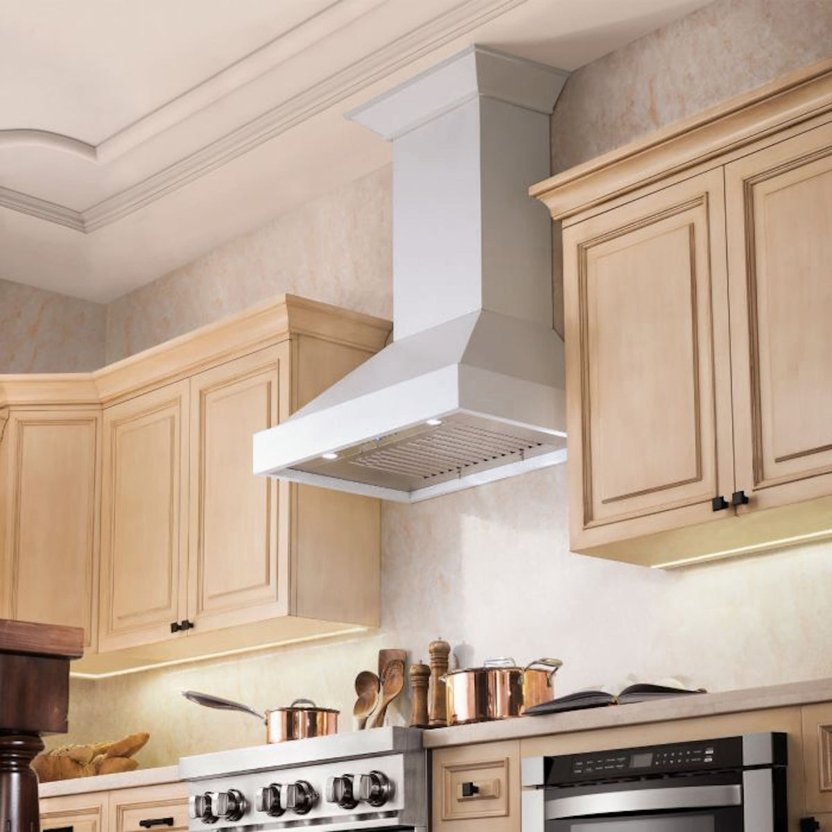 ZLINE - 36 inches - Convertible & Recirculating - Wall Range Hood - Smooth Bright White