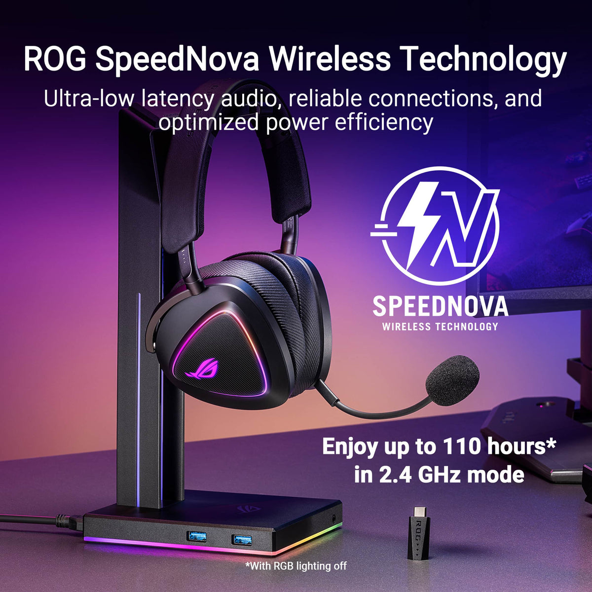 ASUS - ROG Delta II Wireless RGB Gaming Headset for PC/Mac, Xbox, PS5, PS4 and Switch - Black