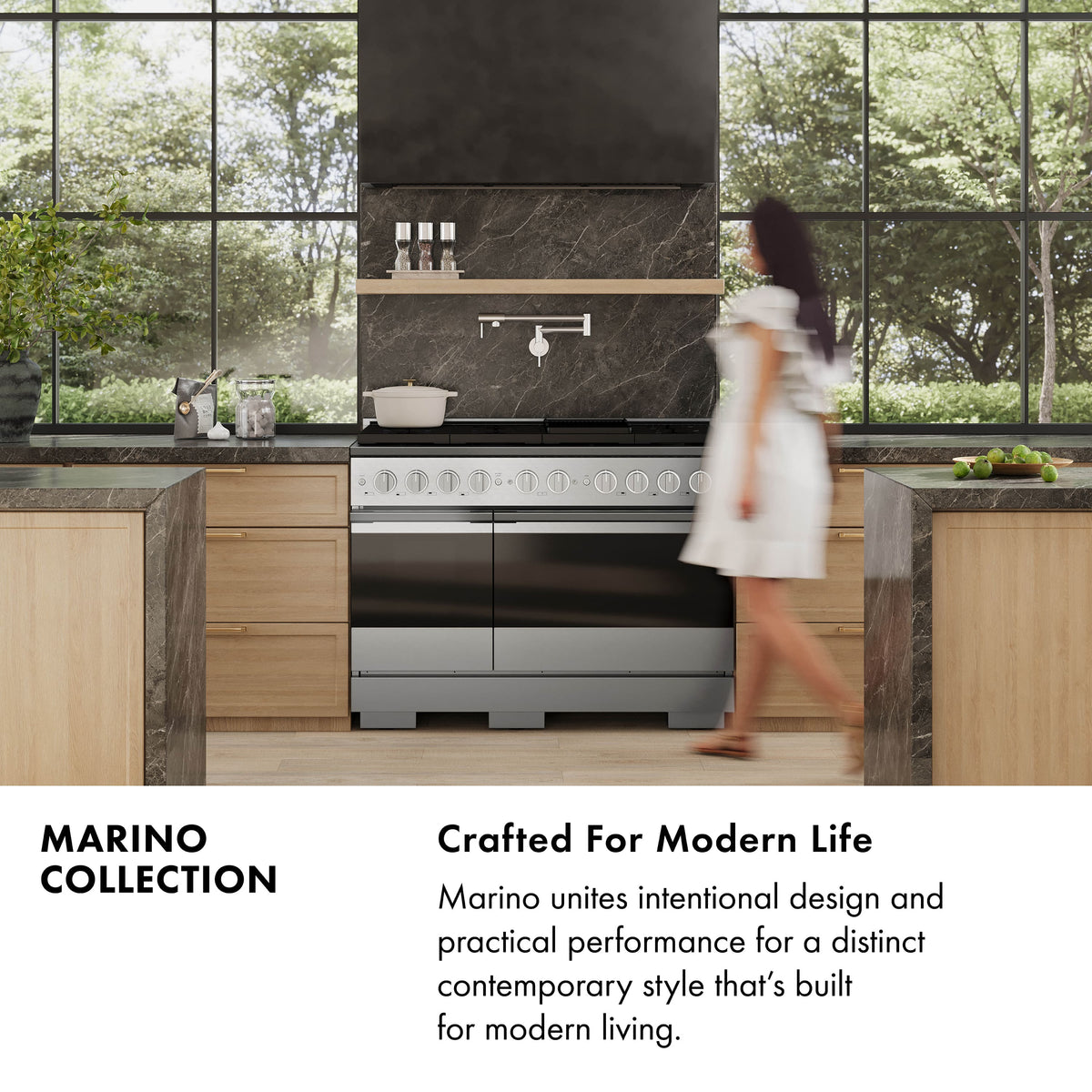 ZLINE - 30 in. 4.2 cu. ft. Marino Dual Fuel Freestanding Range with 4 Gas Burners and Convection Oven in Black Stainless Steel - Black Stainless Steel